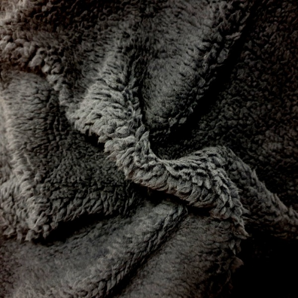 Grey Sherpa Fleece Fabric Grey Sherpa Fleece Material